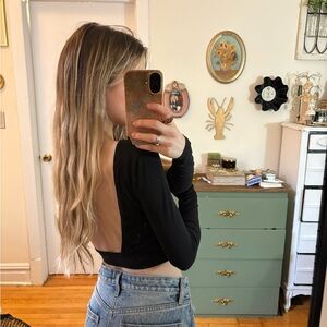 ASOS Backless Long Sleeve Crop Top